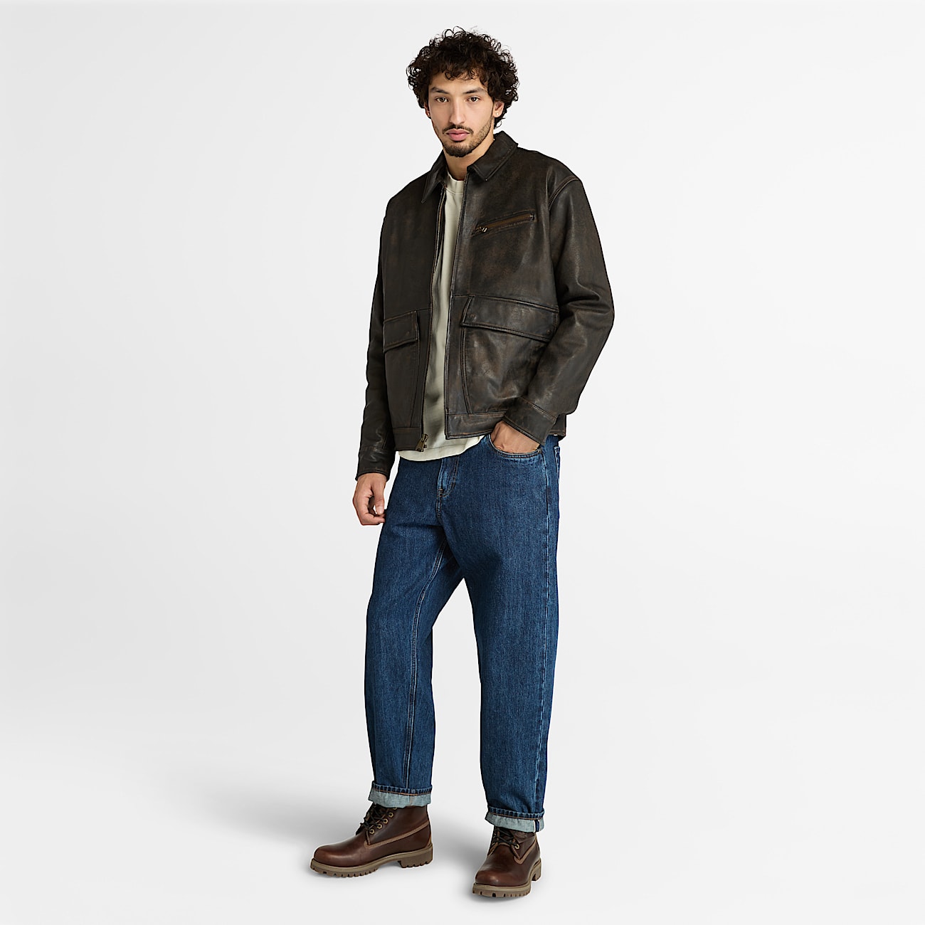 Giacca in Pelle Strafford da Uomo in grigio - 2