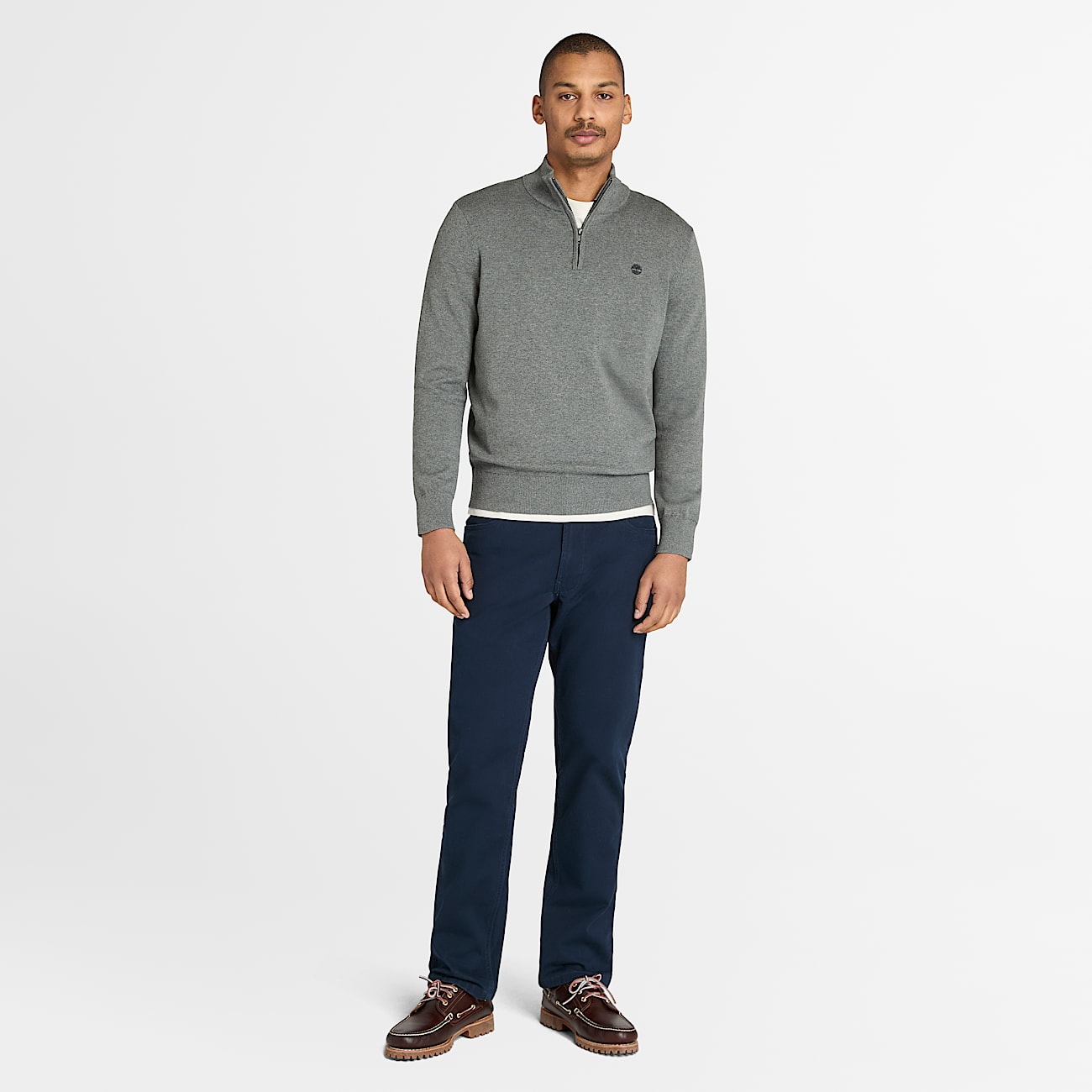 Williams River Quarter-Zip Jumper for Men in Grey - 2