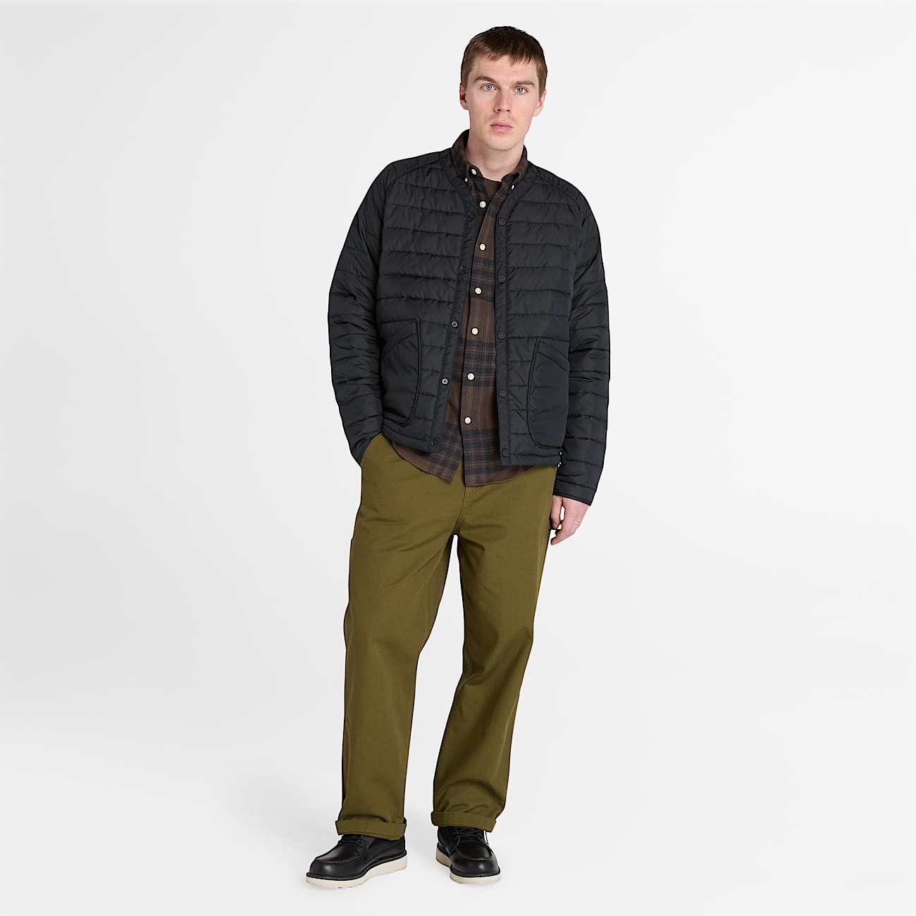 Quilted Lightweight Insulated Jacket for Men in Black - 2