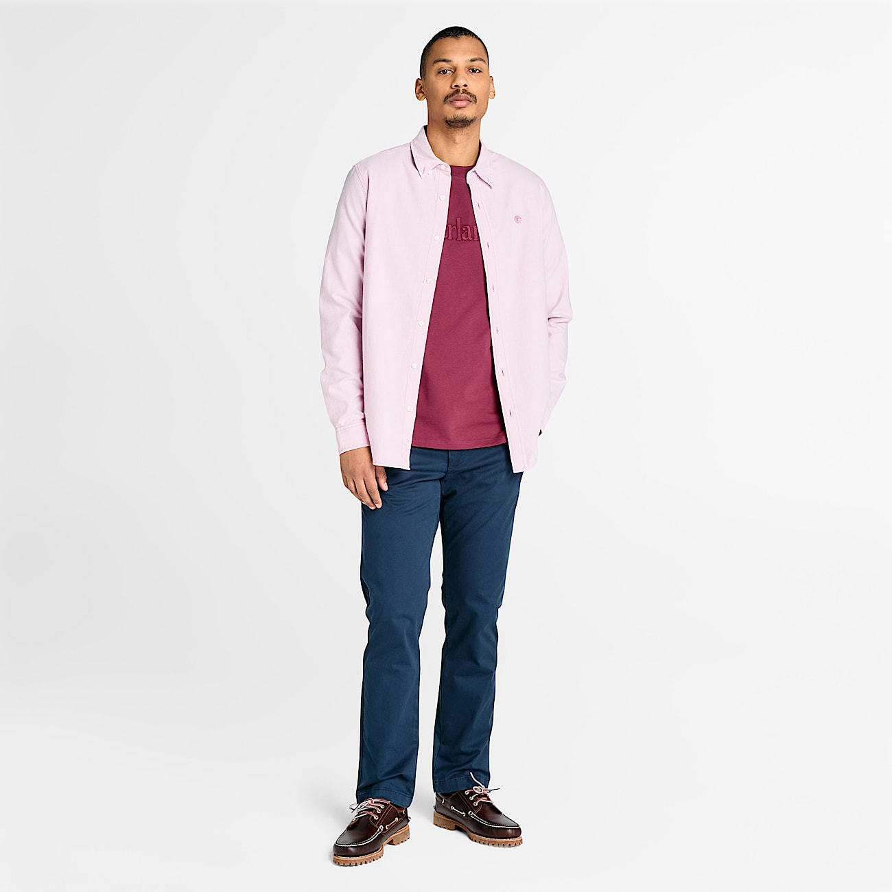 Camisa a Rayas Oxford para hombre en rosa - 2