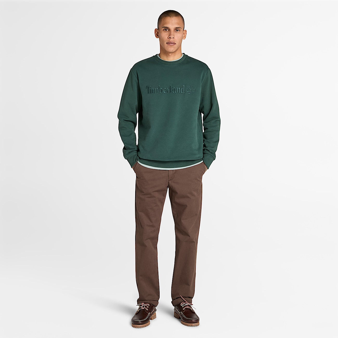 Pantalon chino en sergé Claremont (droit) pour homme en Marron - 2