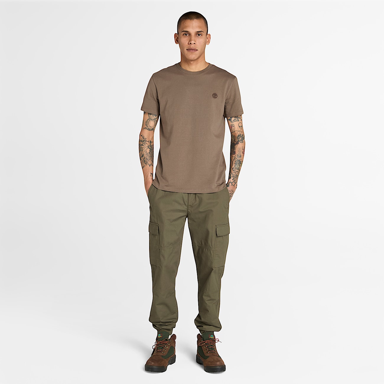 T-shirt a Maniche Corte Dunstan River da Uomo in marrone - 2