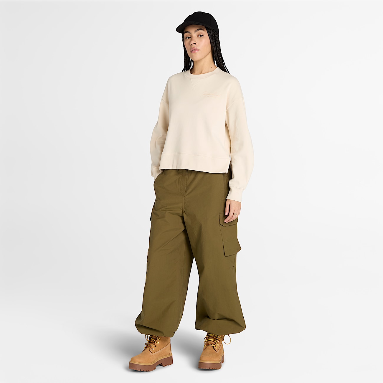 Lush Comfort Crewneck Sweatshirt for Women in Beige - 2