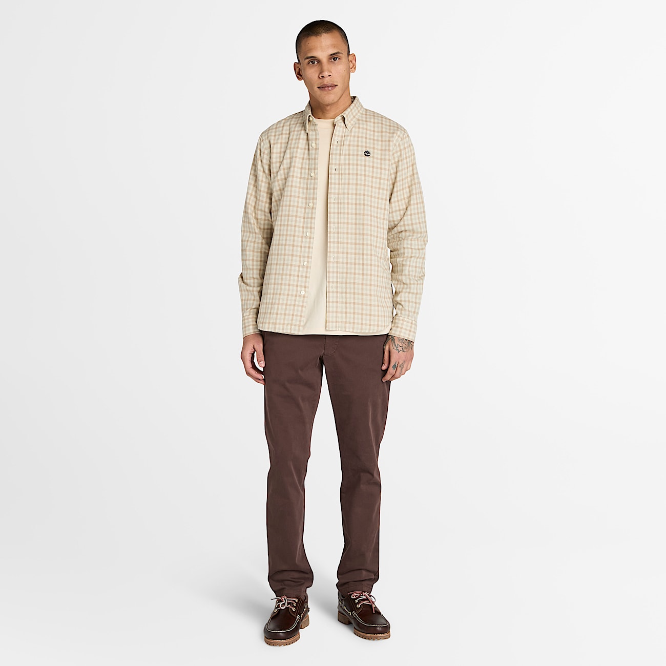 Solucell Air™ Gingham Shirt for Men in Beige - 2