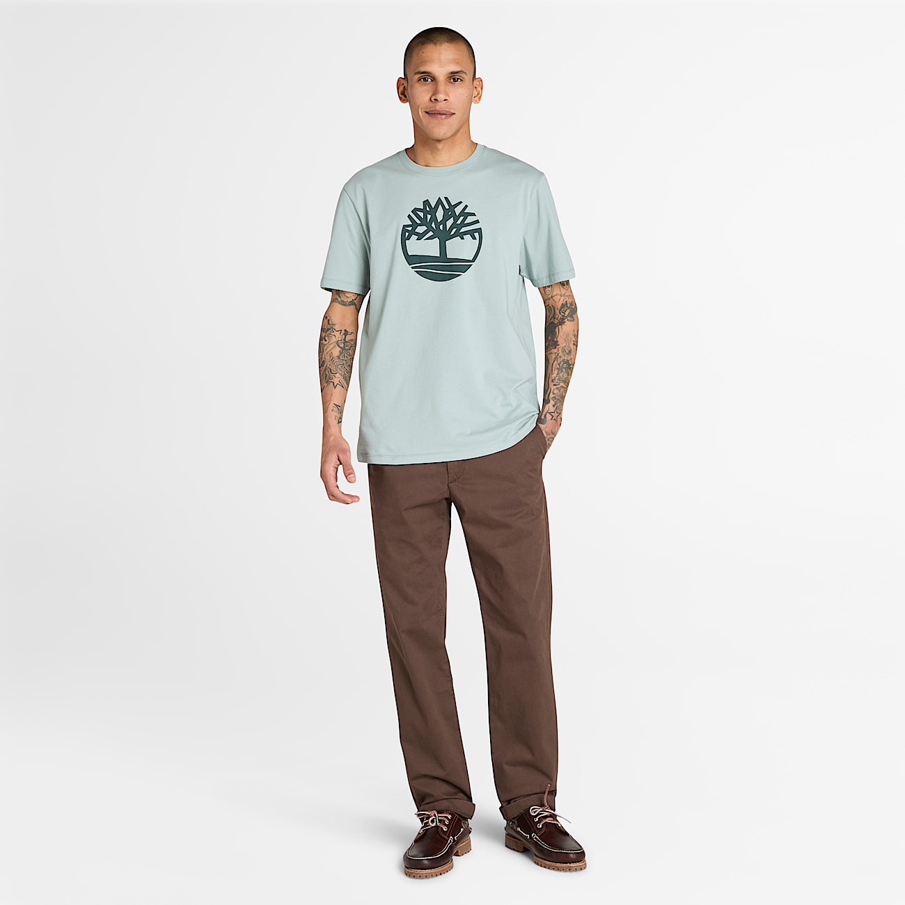 Kennebec River T-shirt met korte mouwen en boomlogo voor heren in grijs - 2