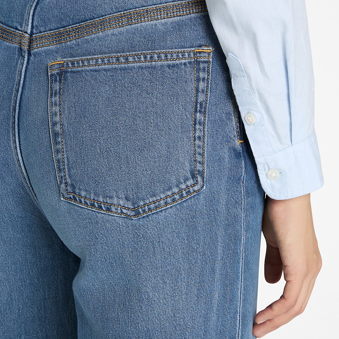 Denim Flare Trouser for Women in Beige - 3