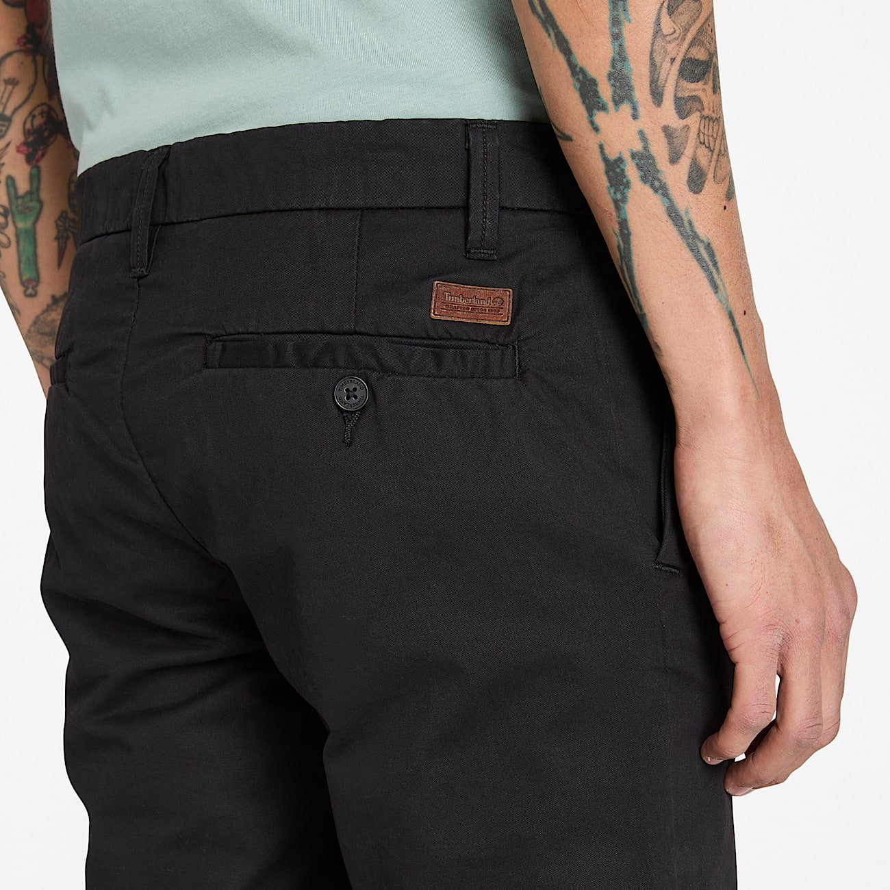 Pantaloni Chino in Twill Elasticizzato da Uomo in colore nero - 3