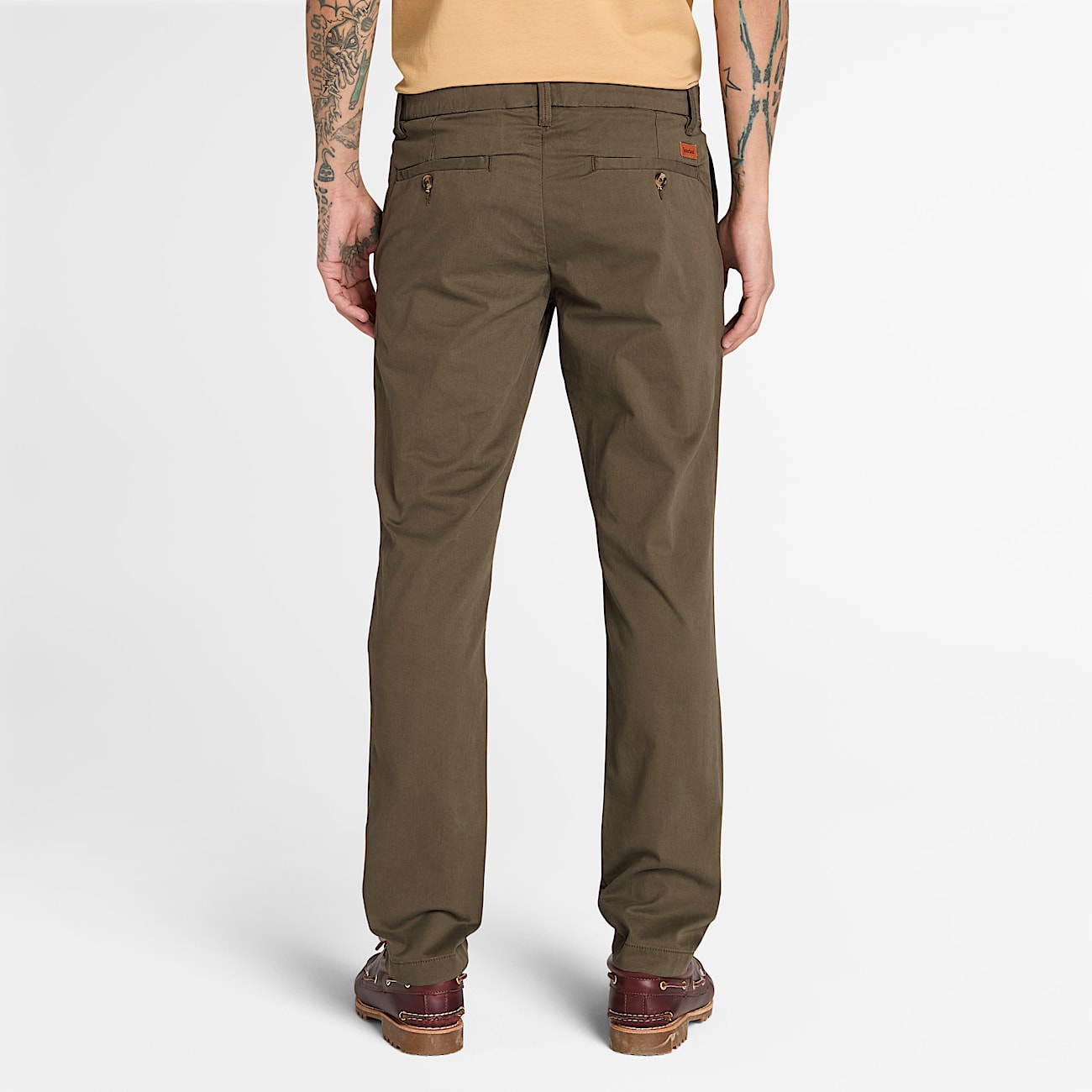 Pantalones chinos de sarga Claremont para hombre en verde - 4