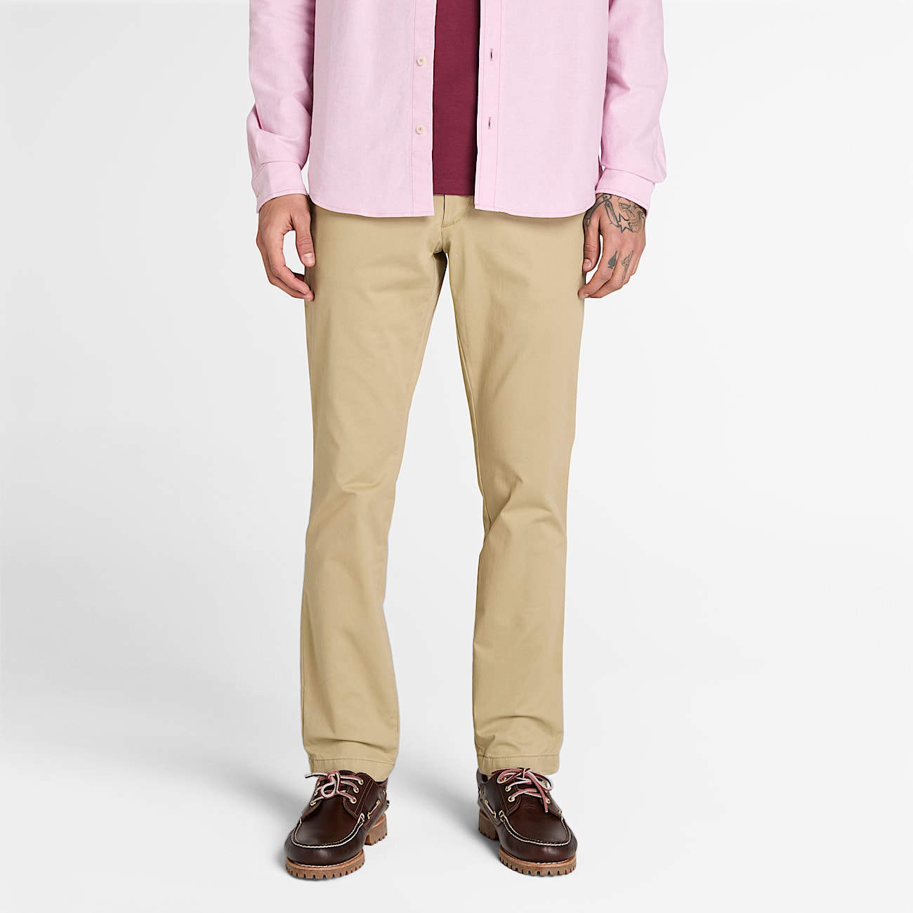 Claremont Twill Chino Trouser for Men in Beige - 1