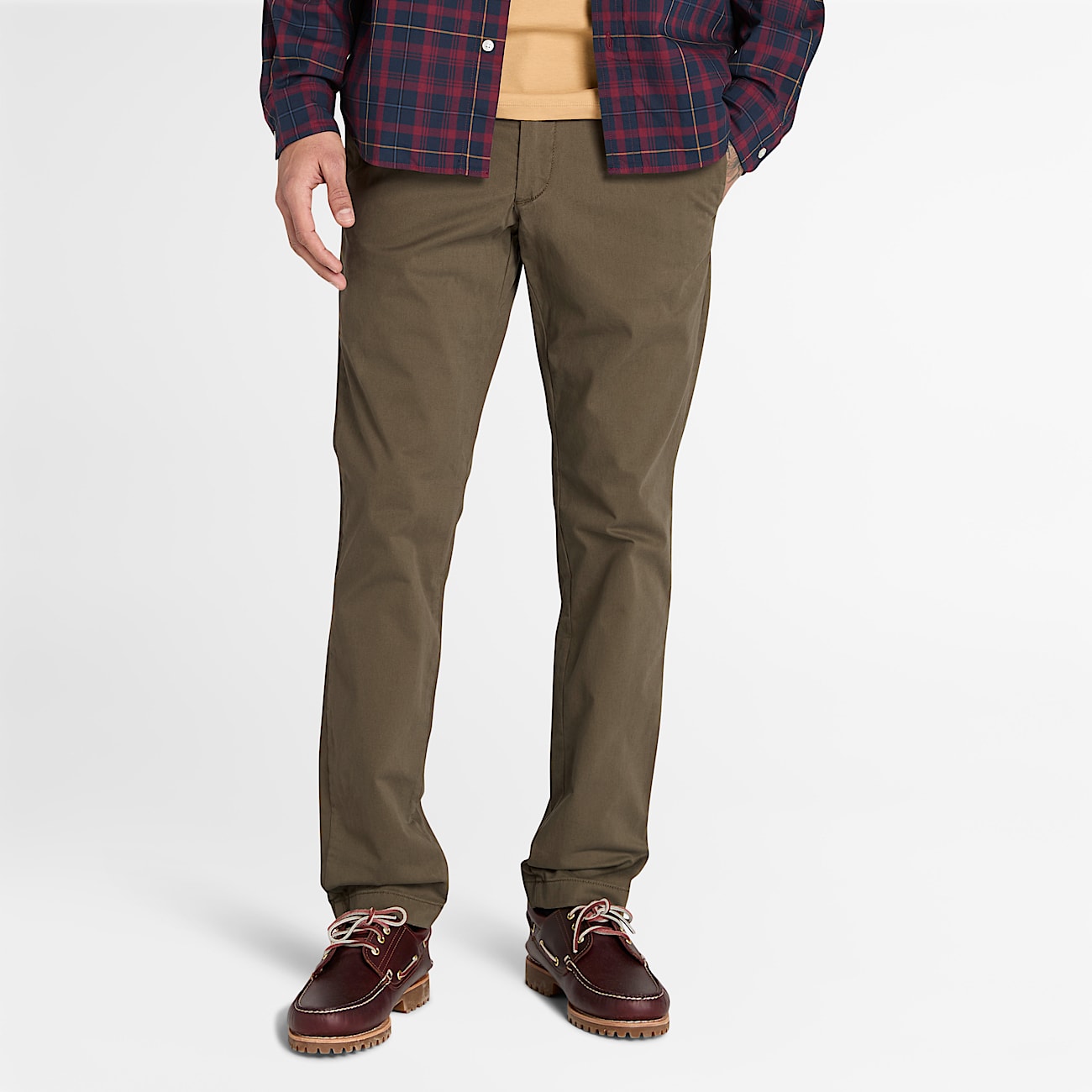 Pantalones chinos de sarga Claremont para hombre en verde - 1