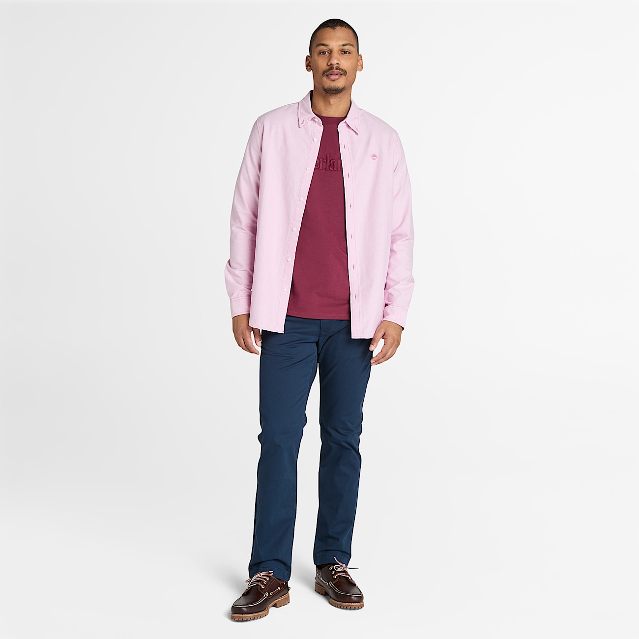 Pantalon chino droit en sergé Claremont pour homme en bleu foncé - 2