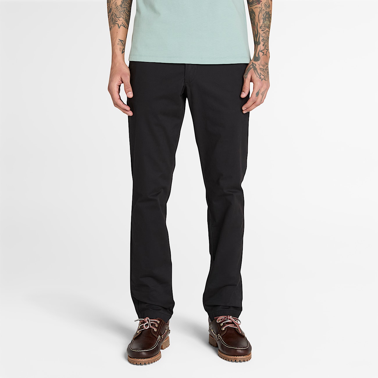 Pantaloni Chino in Twill Elasticizzato da Uomo in colore nero - 1