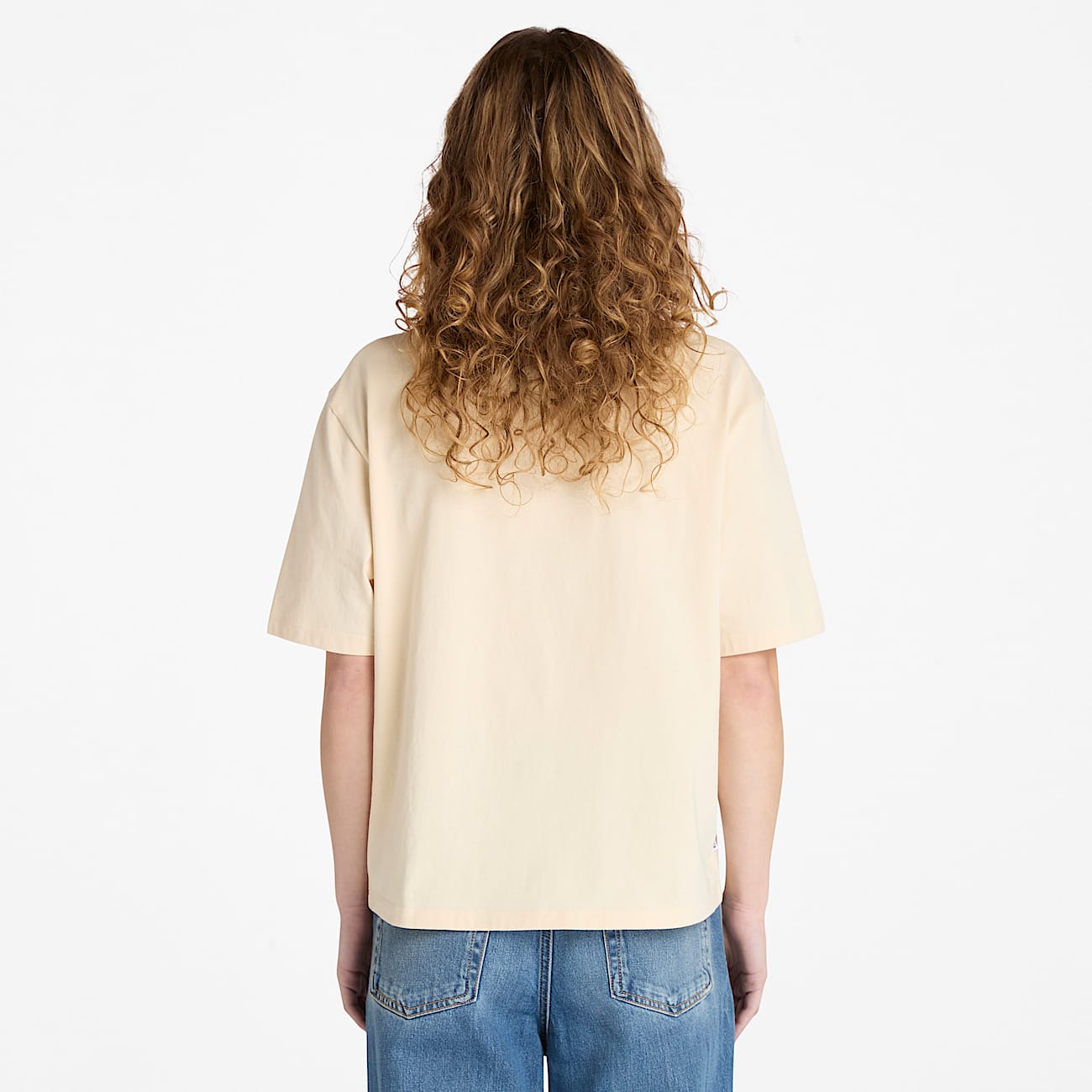 Timberland® Varsity T-shirt met print en korte mouwen voor dames in beige - 4