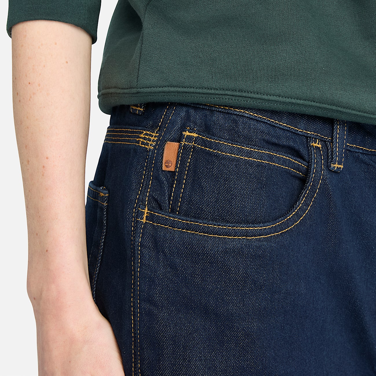 Pantaloni a Gamba Dritta in Denim da Donna in blu scuro - 3