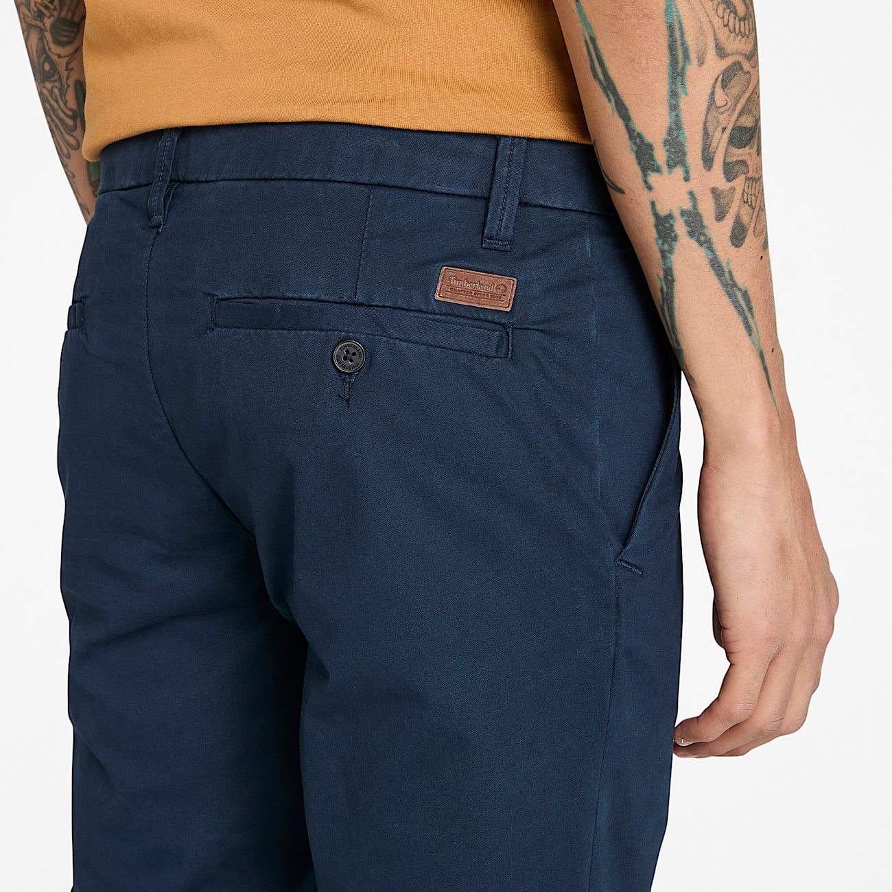 Pantalones chinos ajustados de sarga Claremont para hombre en azul oscuro - 3
