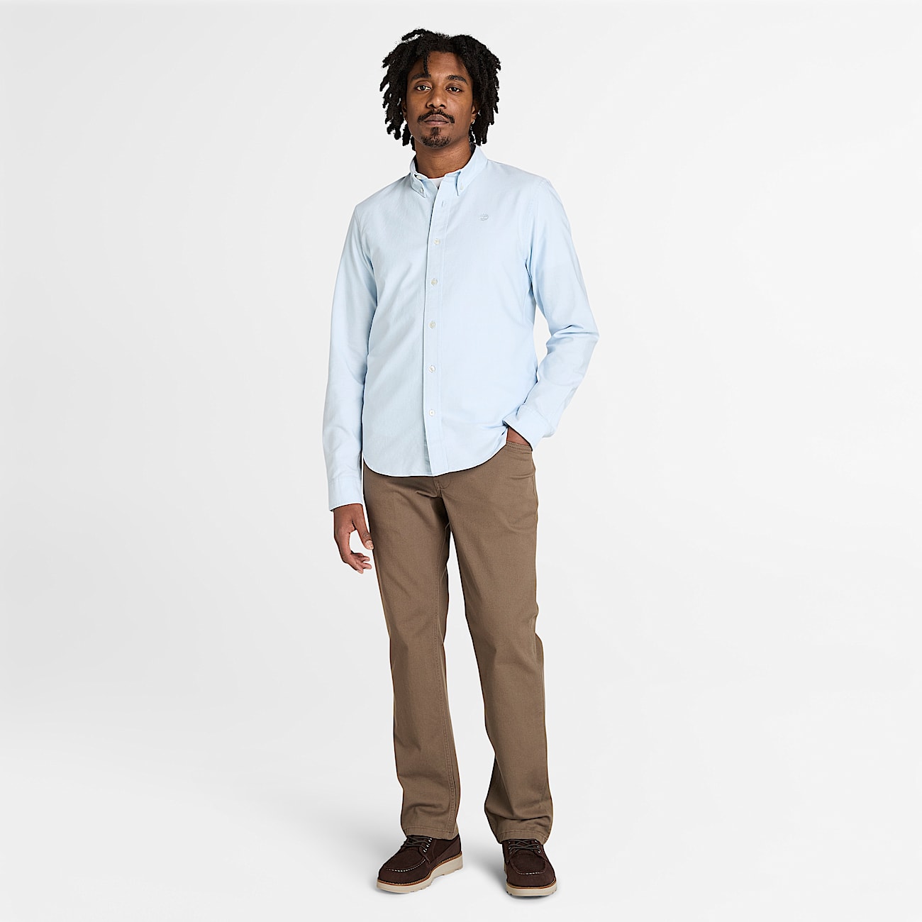 Camicia Oxford da Uomo in blu chiaro - 2