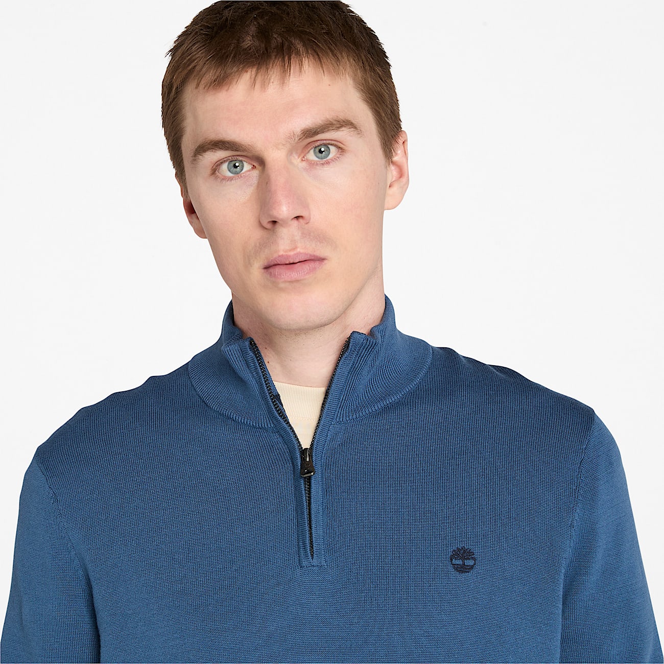 Williams River Baumwollpullover für Herren mit Viertelreißverschluss in Blau - 3