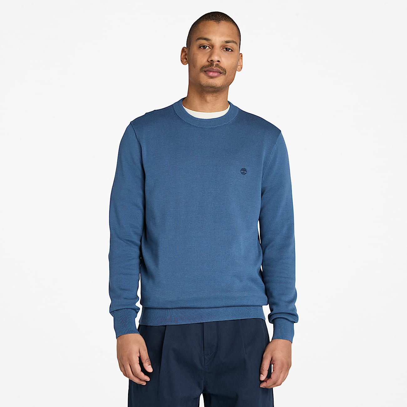 Maglione in Cotone Tinto in Filo Williams River da Uomo in blu - 1