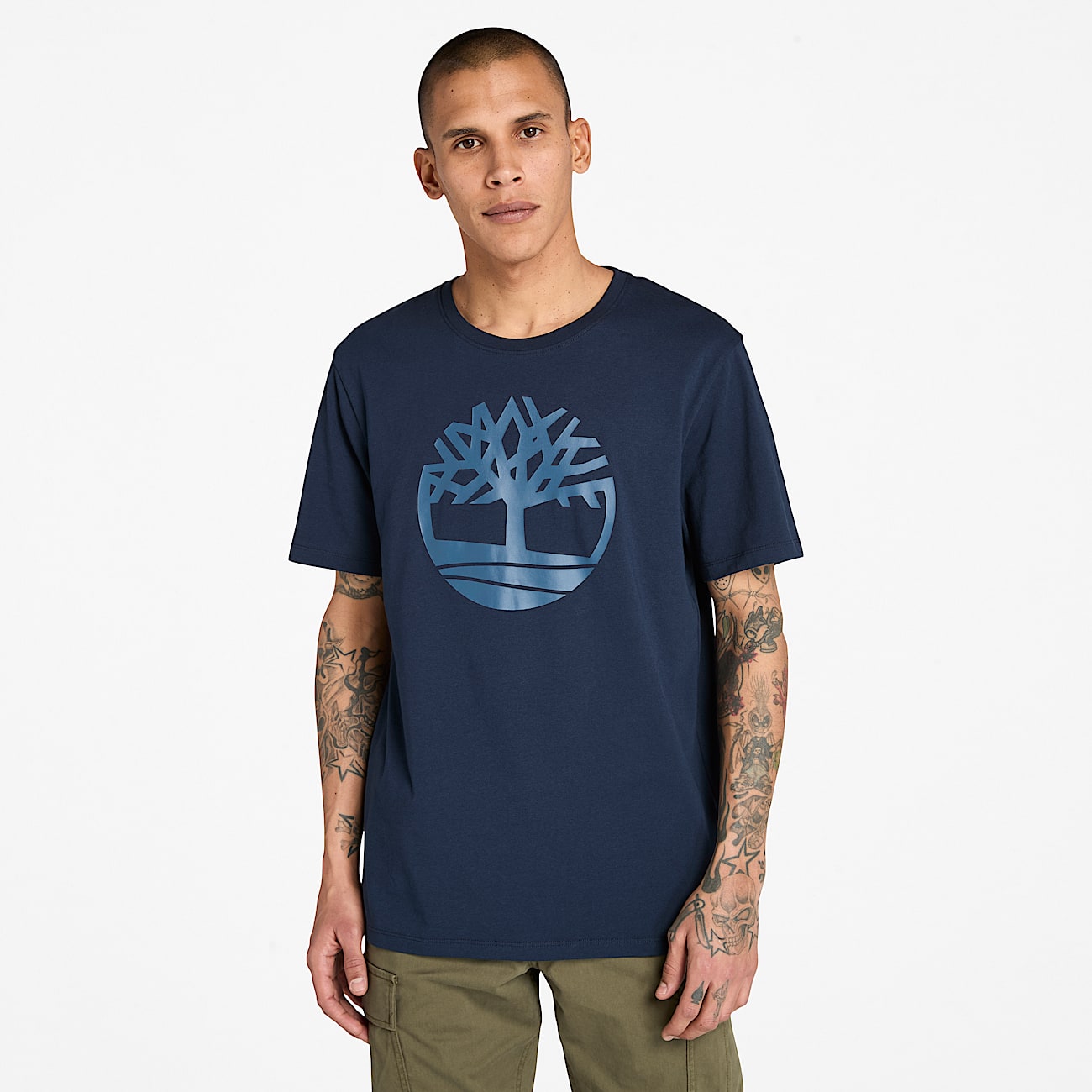 T-shirt con Logo ad Albero Kennebec River da Uomo in blu scuro - 1