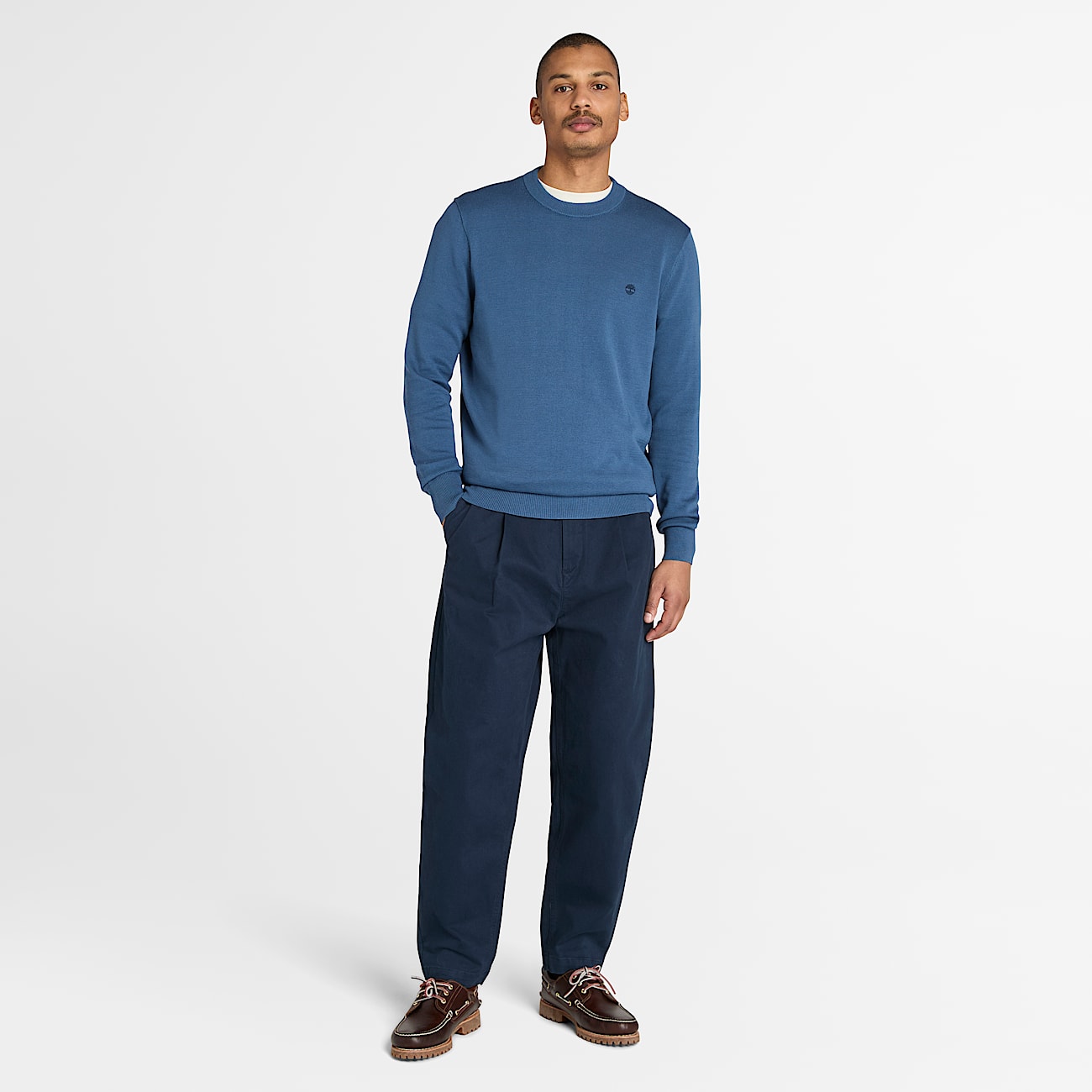 Maglione in Cotone Tinto in Filo Williams River da Uomo in blu - 2