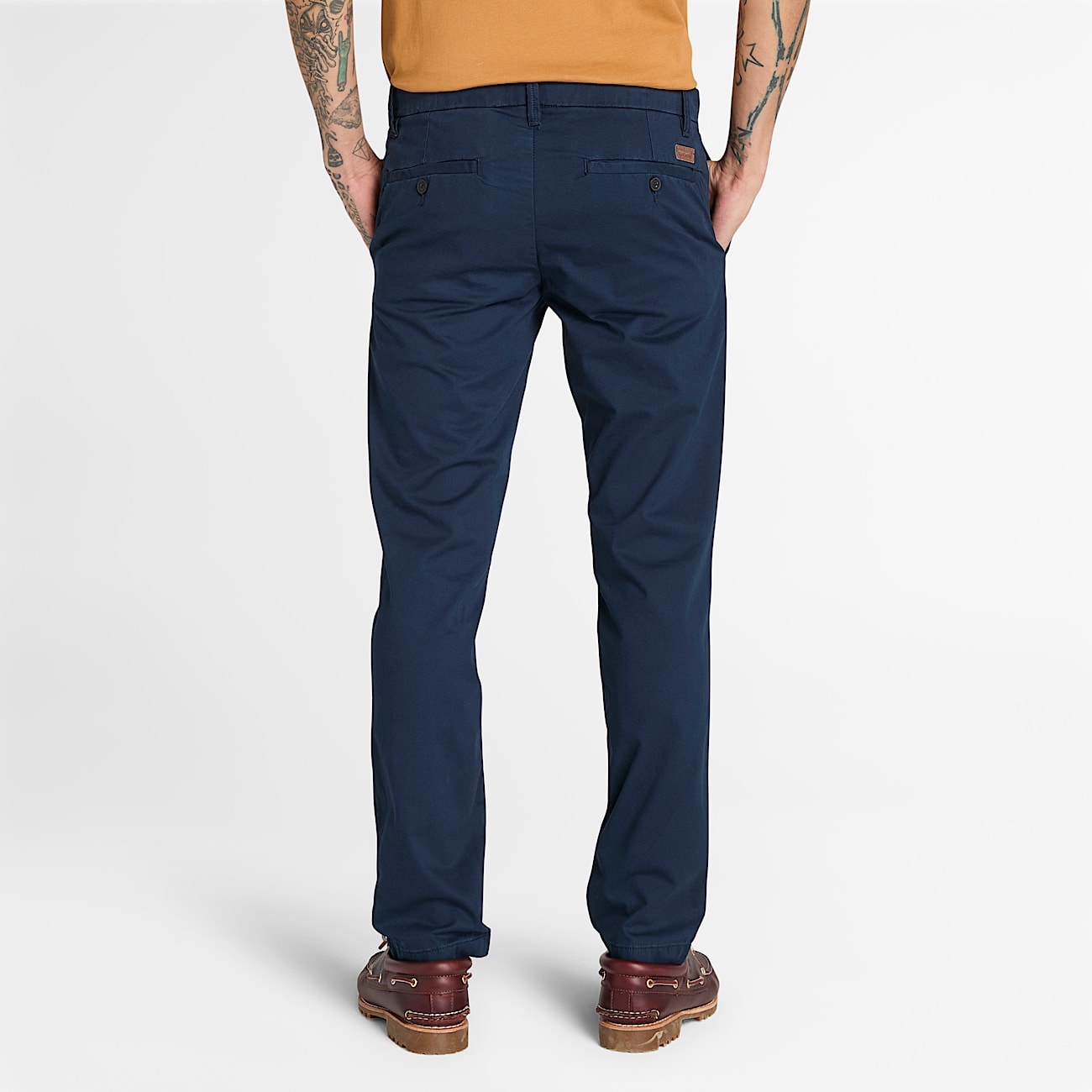 Pantalones chinos ajustados de sarga Claremont para hombre en azul oscuro - 4