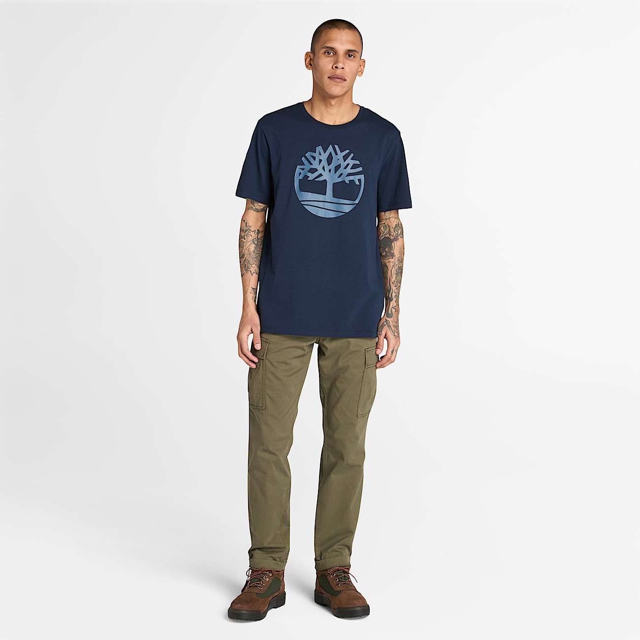T-shirt con Logo ad Albero Kennebec River da Uomo in blu scuro - 2