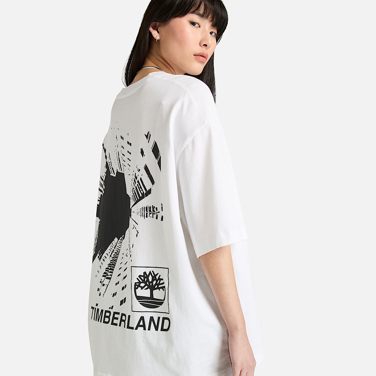 Building Blocks T-Shirt mit kurzen Ärmeln und Grafik in Weiß - 4