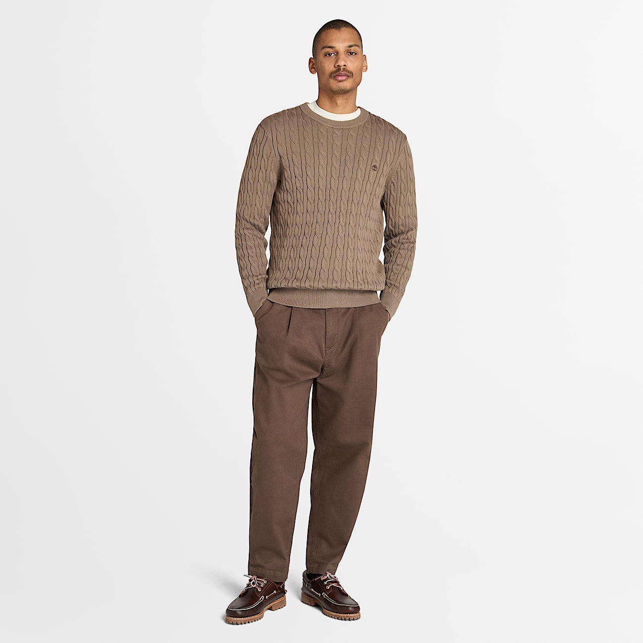 Williams River Crewneck Cable-knit Jumper for Men in Brown - 2