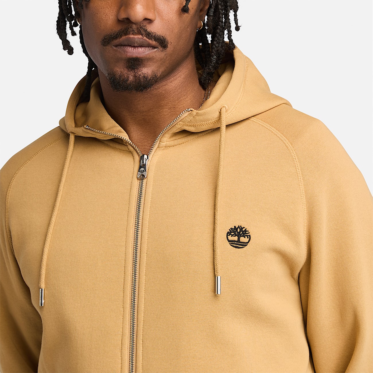 Exeter River hoodie met geborstelde binnenkant en rits voor heren in geel - 3