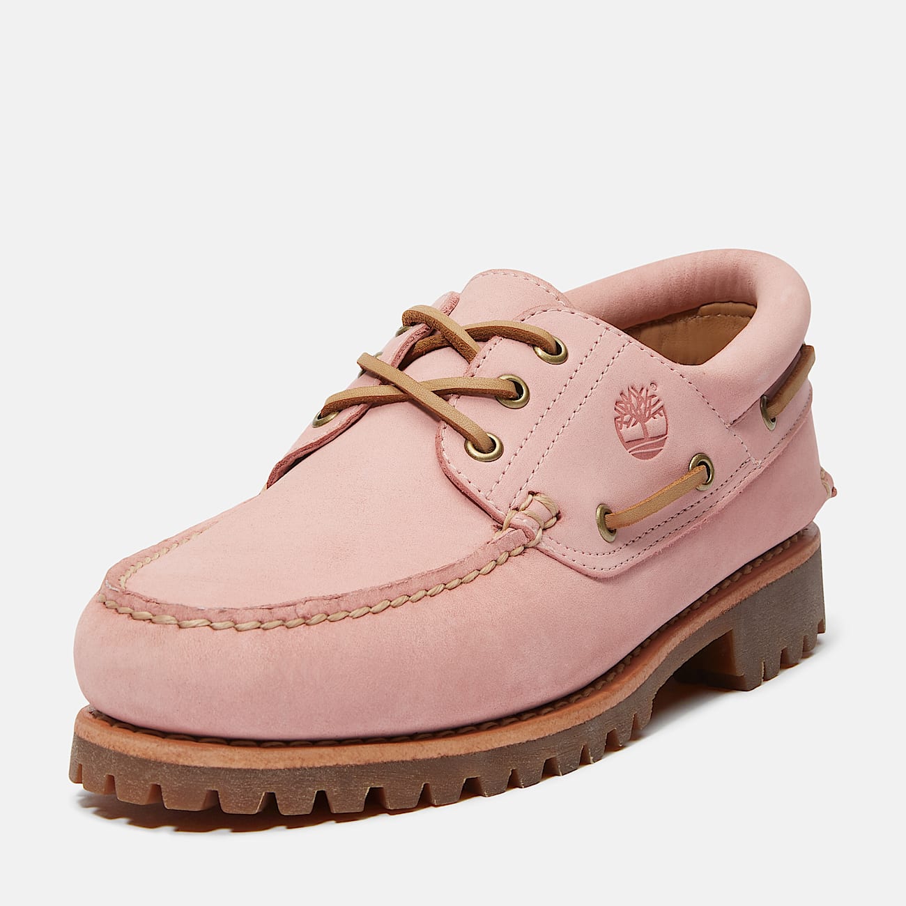 Timberland® Authentic 3-Eye Lug Handsewn Boat Shoe for Men in Pink - 10
