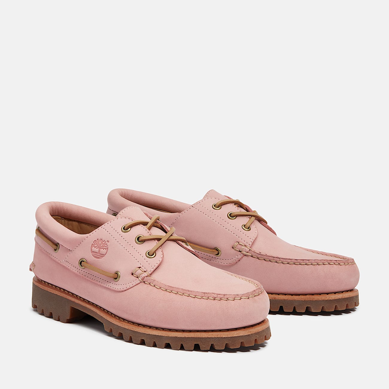 Timberland® Authentic 3-Eye Lug Handsewn Boat Shoe for Men in Pink - 5