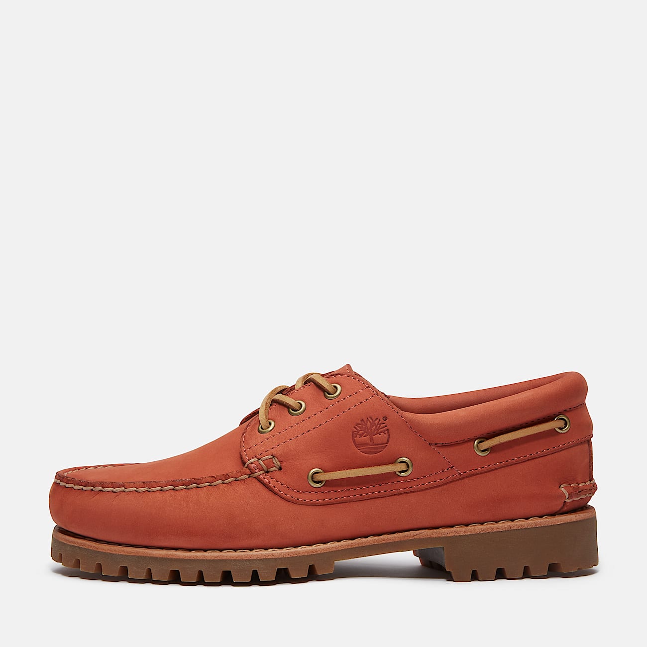 Timberland® Authentic 3-Eye Lug Handsewn Boat Shoe for Men in Red - 9