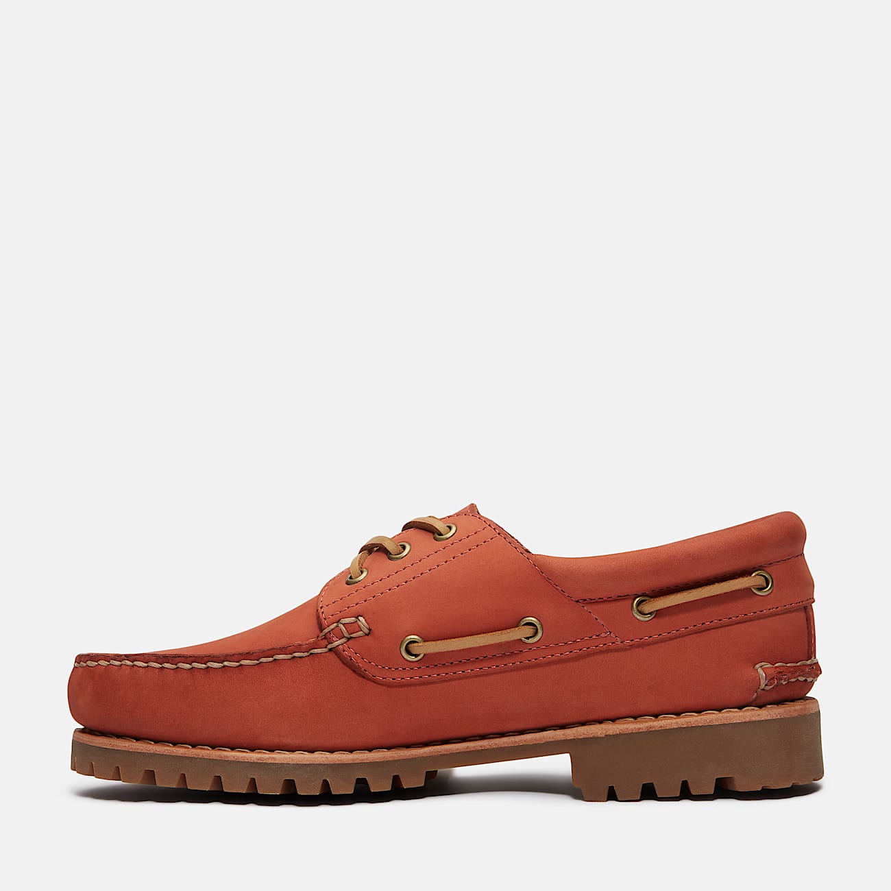 Timberland® Authentic 3-Eye Lug Handsewn Boat Shoe for Men in Red - 7