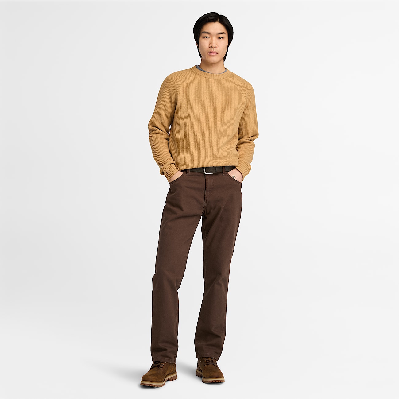 Williams River Cotton Raglan Sleeve Crewneck Jumper for Men in Beige - 2