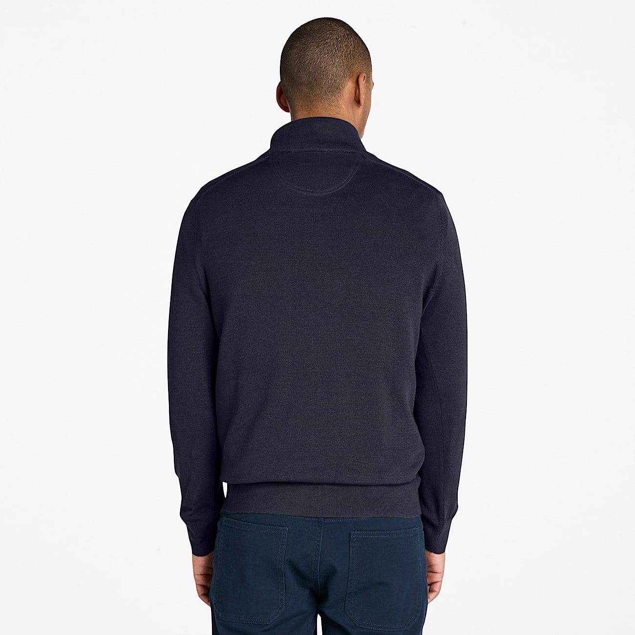 Pull à col zippé Williams River pour homme en Bleu Foncé - 4