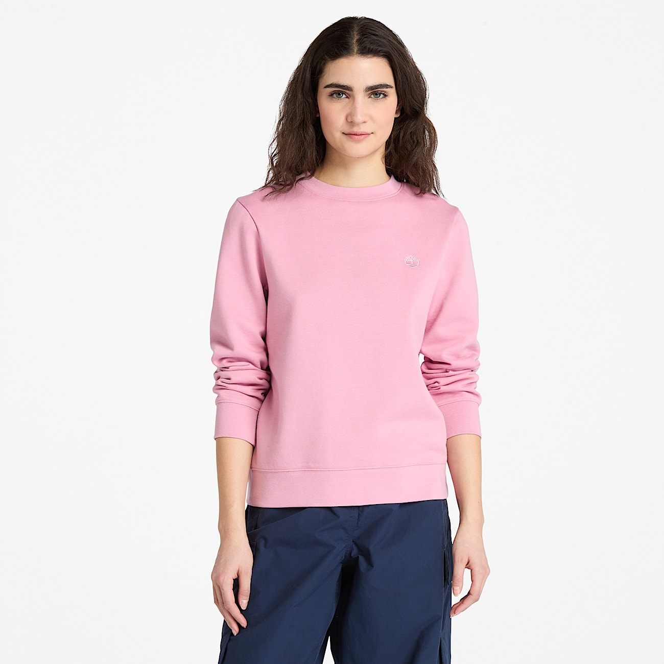Exeter River Brushedback Crewneck Sweatshirt for Women in Pink - 1