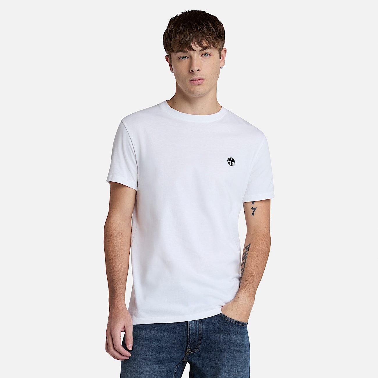 T-shirt a Maniche Corte Dunstan River da Uomo in bianco - 5