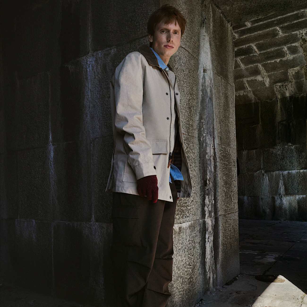 Veste imperméable Wenham Barn pour homme en beige - 3