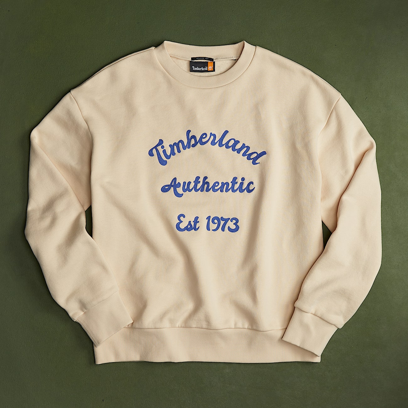 Geborsteld Sweatshirt met ronde hals voor dames in beige - 1