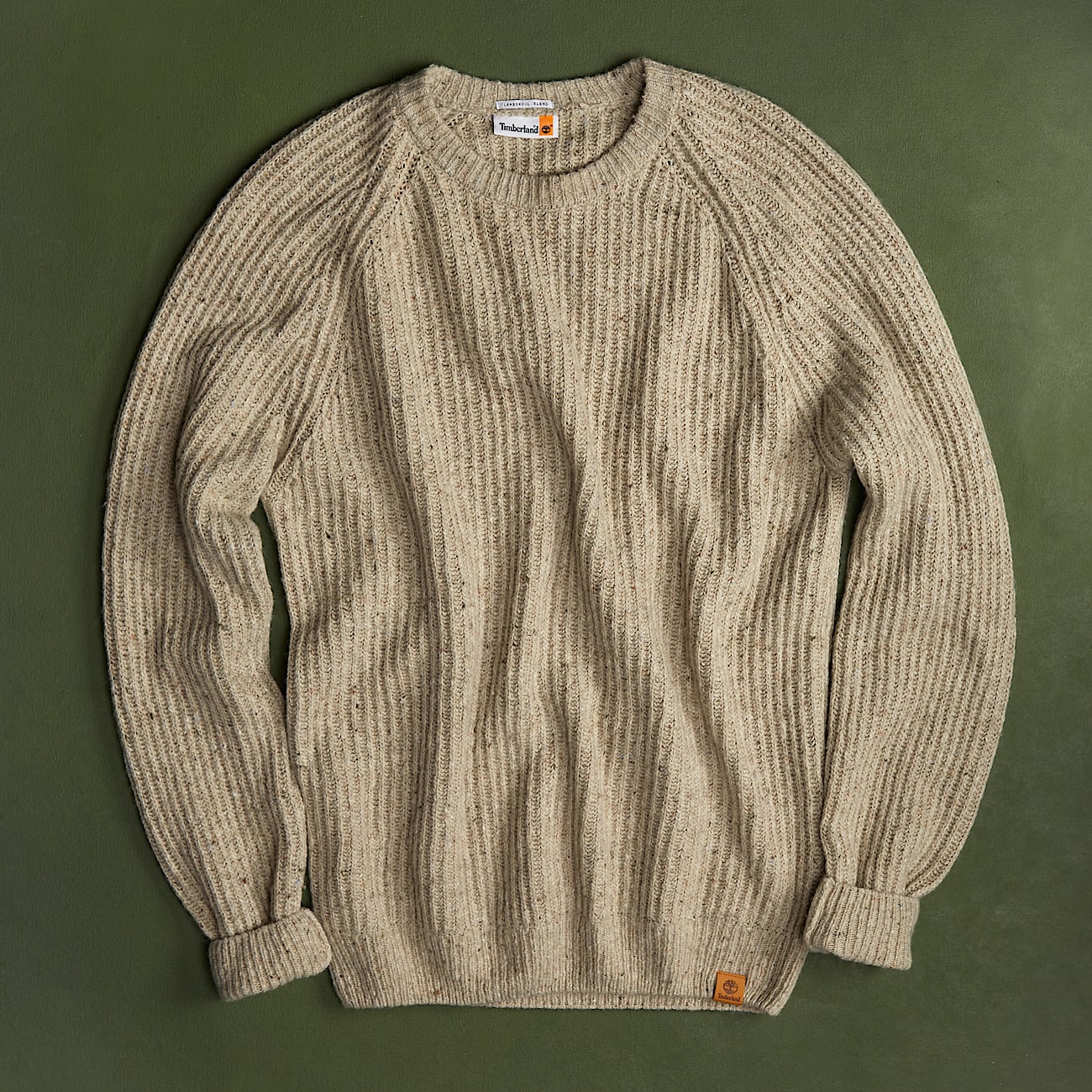 Rundhalspullover aus dickem Garn für Herren in Beige - 1