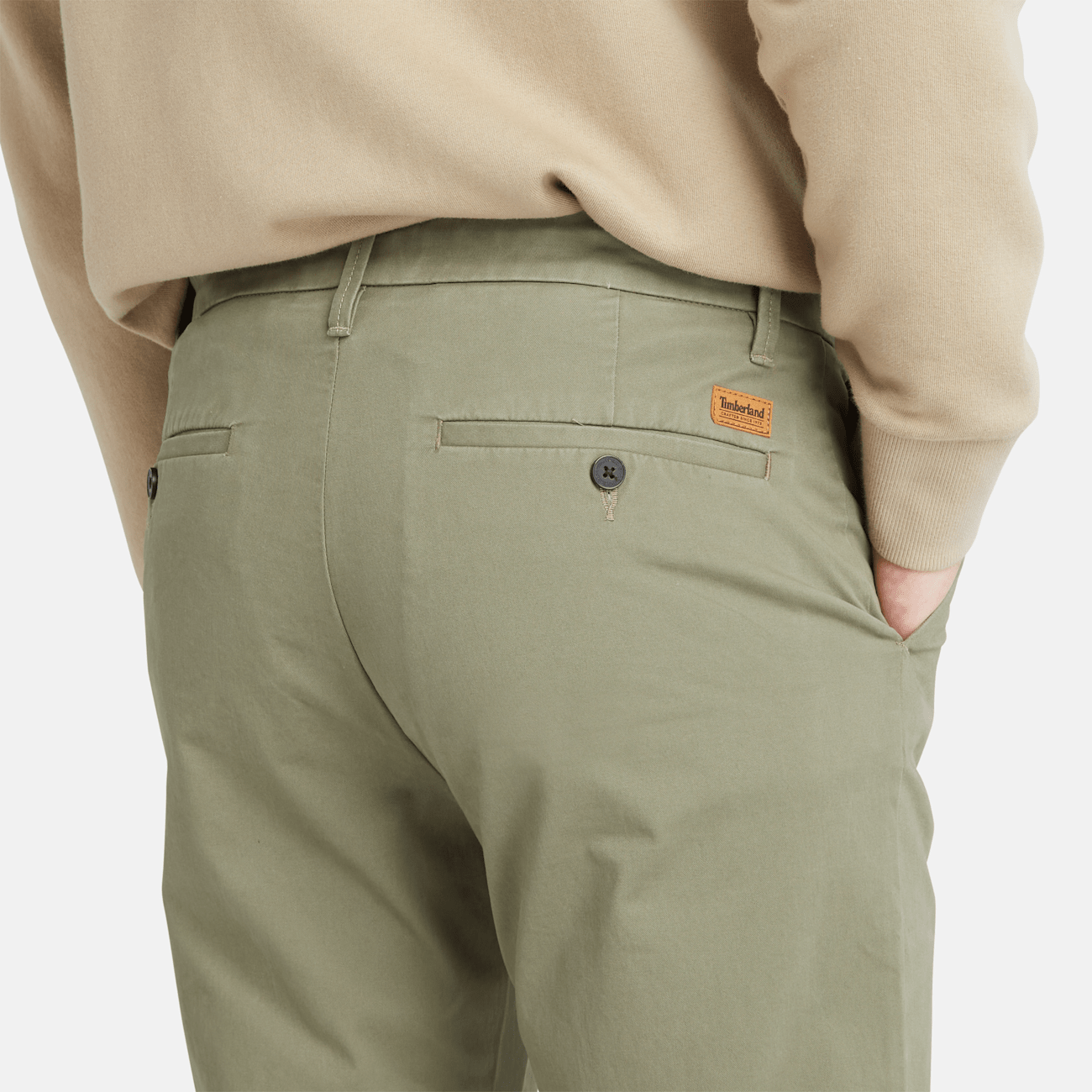Pantalon Chino Femme Essentials - Coupe Ajustée Jambe Droite En Coton Extensible