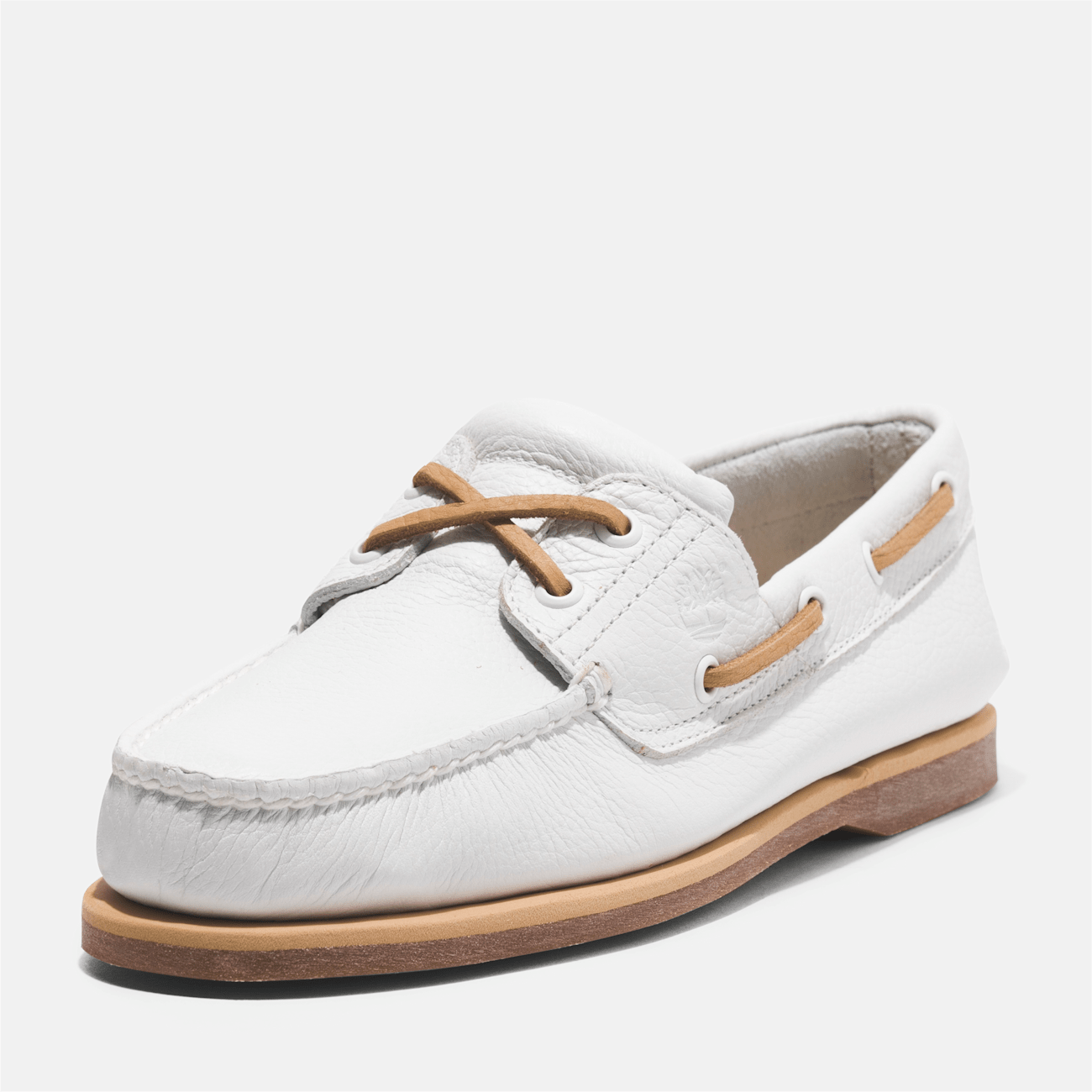 Classic Leather Boat Shoe for Men in White