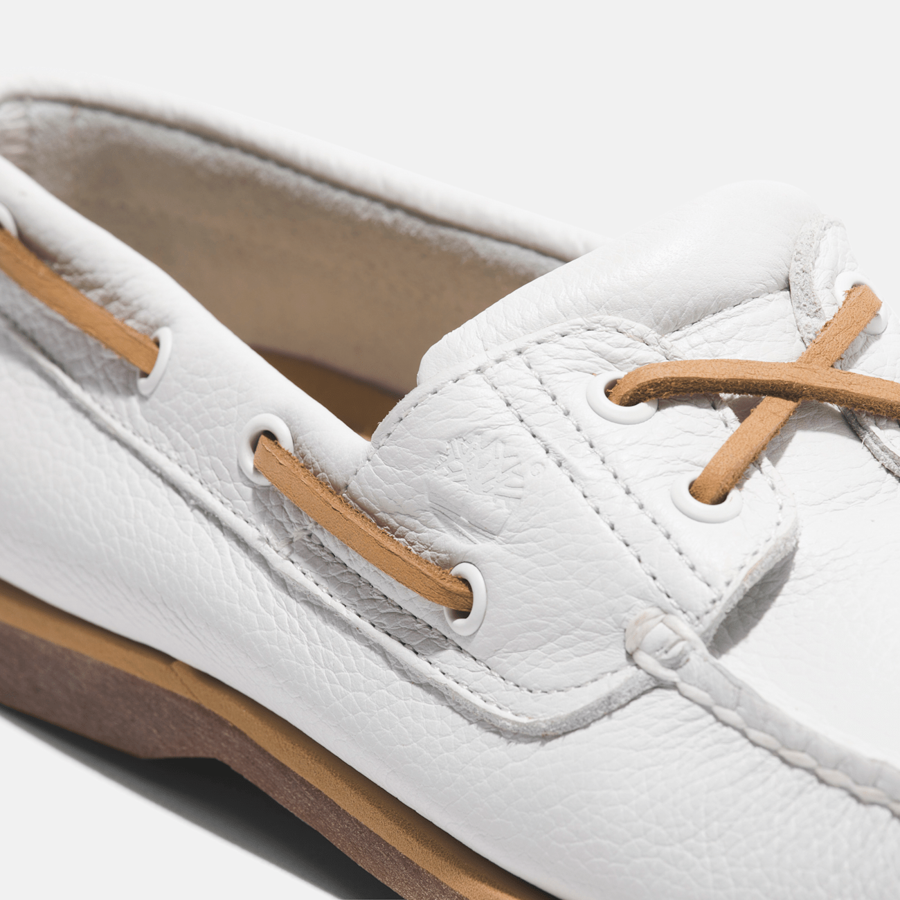 Classic Leather Boat Shoe for Men in White