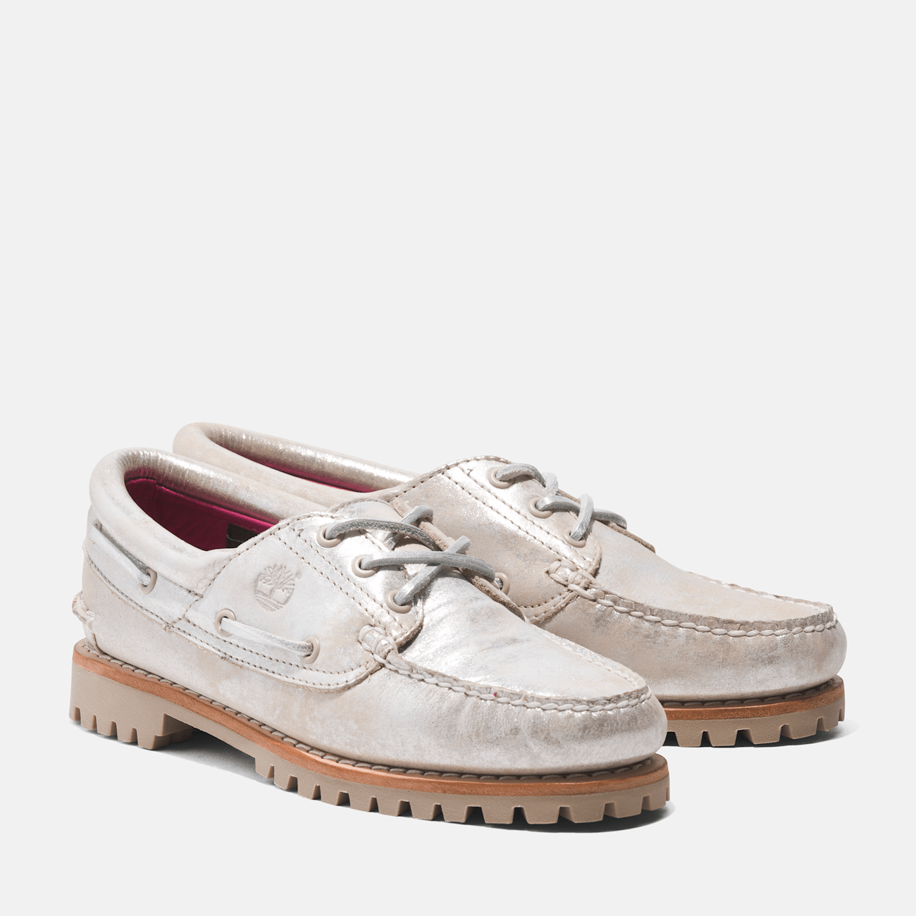 Noreen 3Eye Lug Handsewn Boat Shoe for Women in Grey