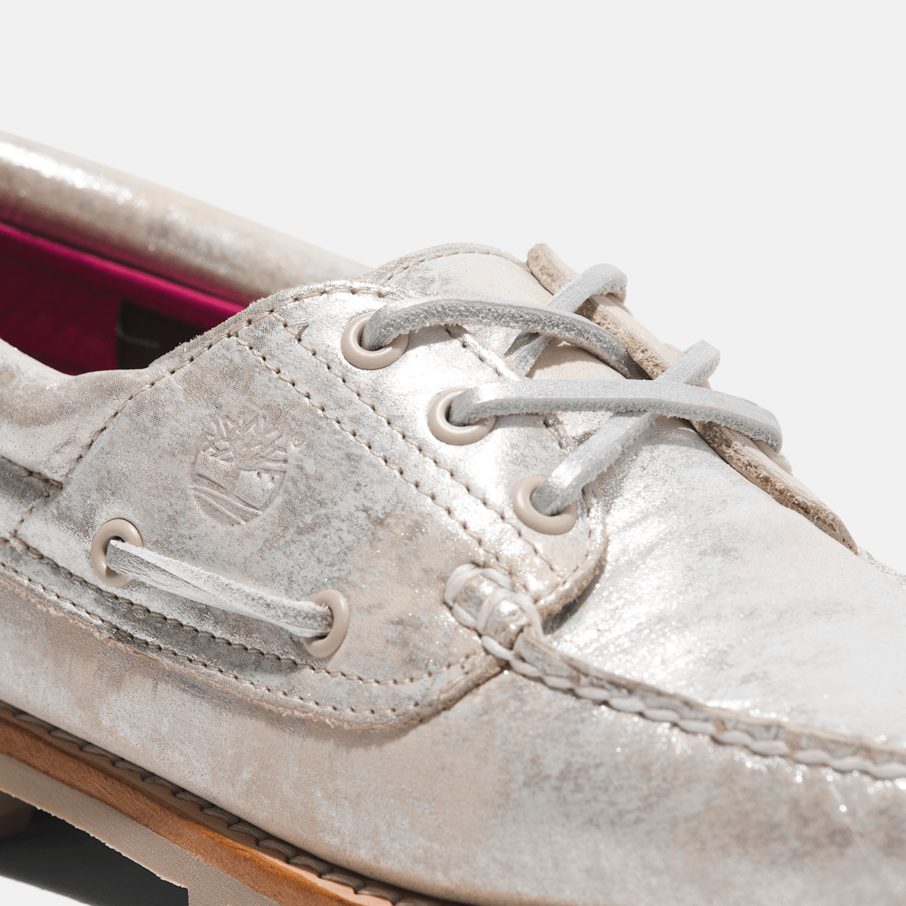 Noreen 3Eye Lug Handsewn Boat Shoe for Women in Grey