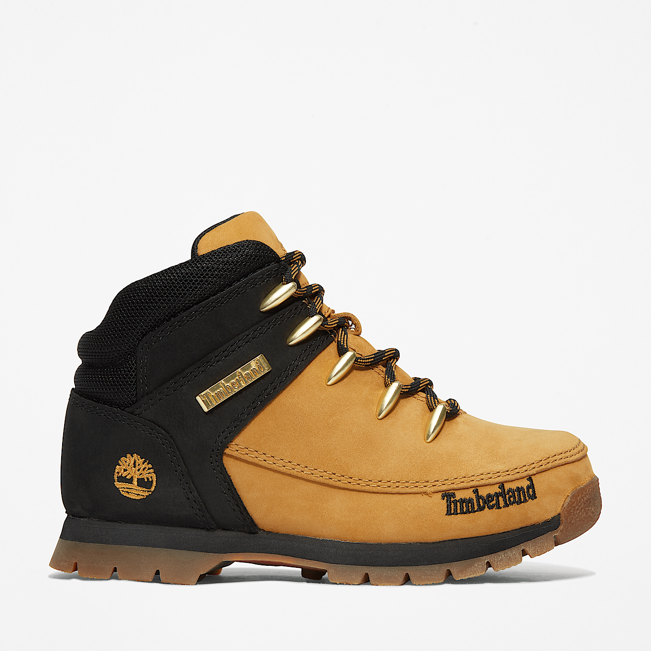 Euro Sprint Mid Lace Up Boot for Junior in Black Yellow