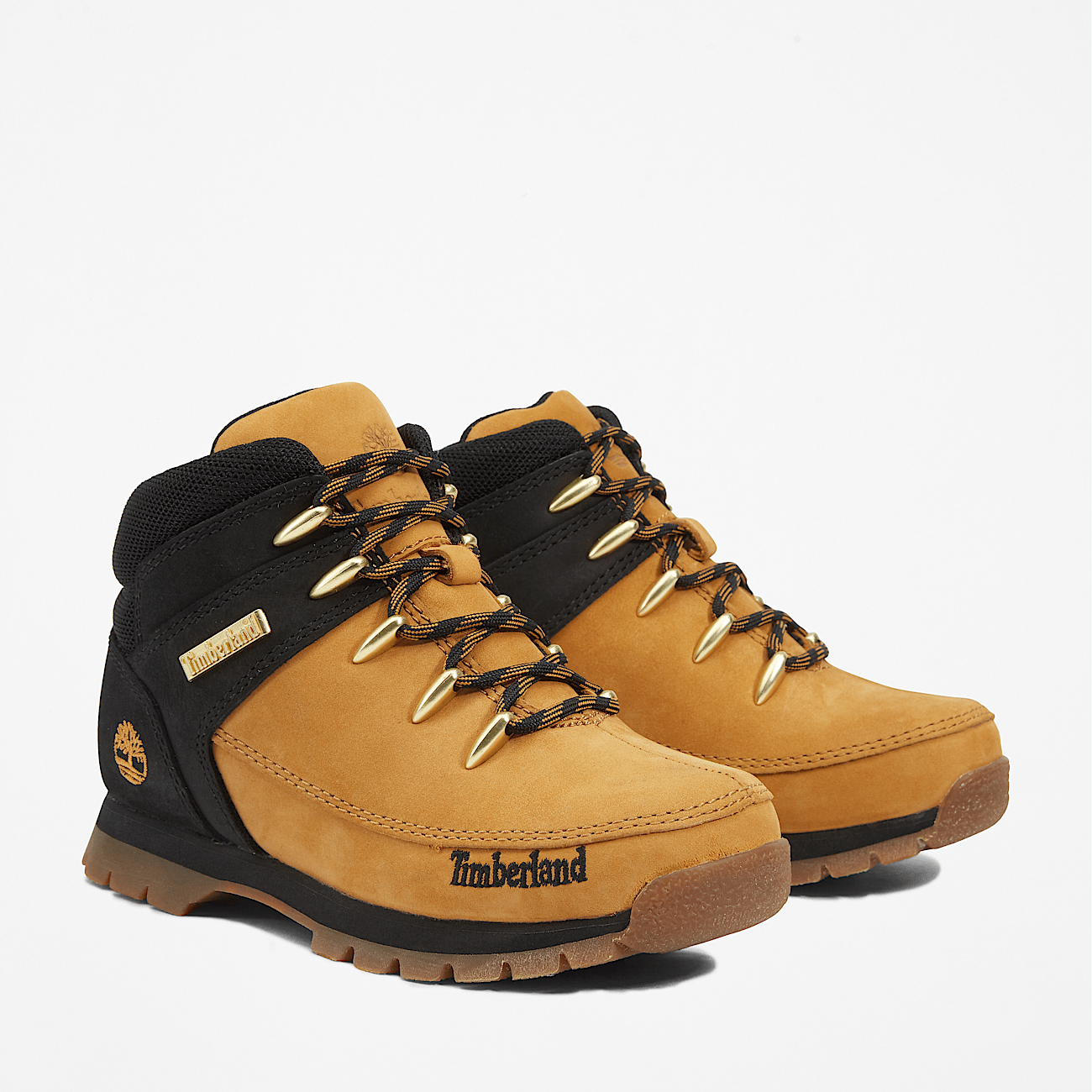 Euro Sprint Mid Lace Up Boot for Junior in Black Yellow