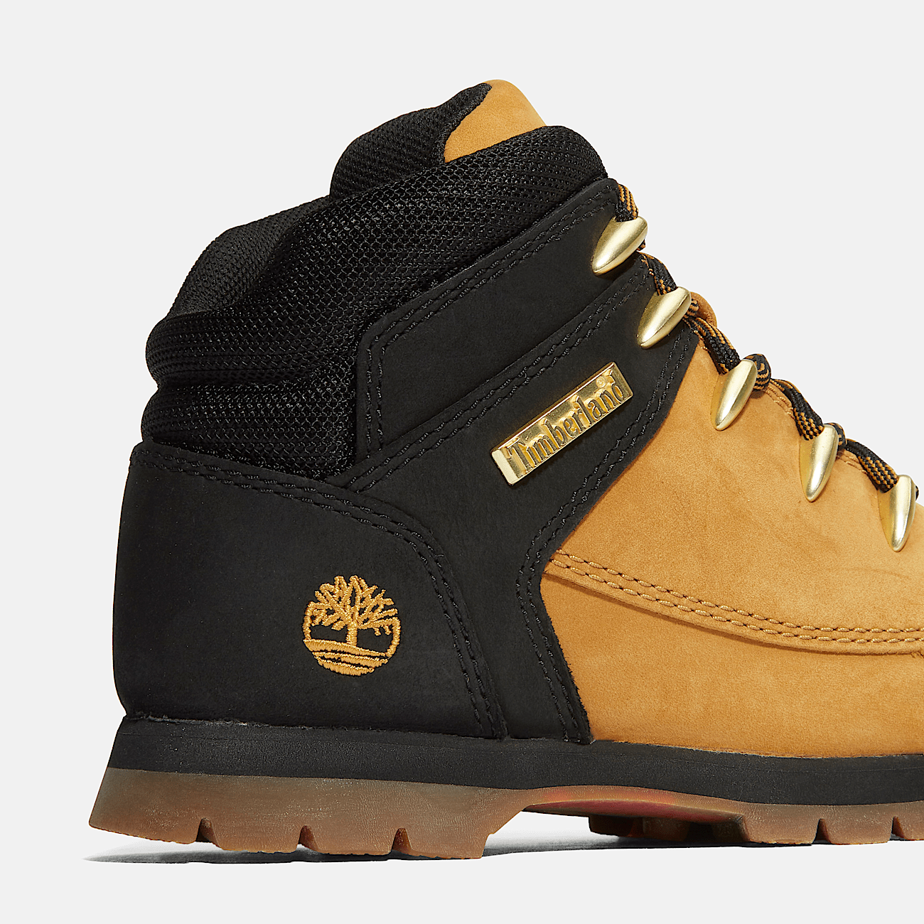 Euro Sprint Mid Lace Up Boot for Youth in Black Yellow