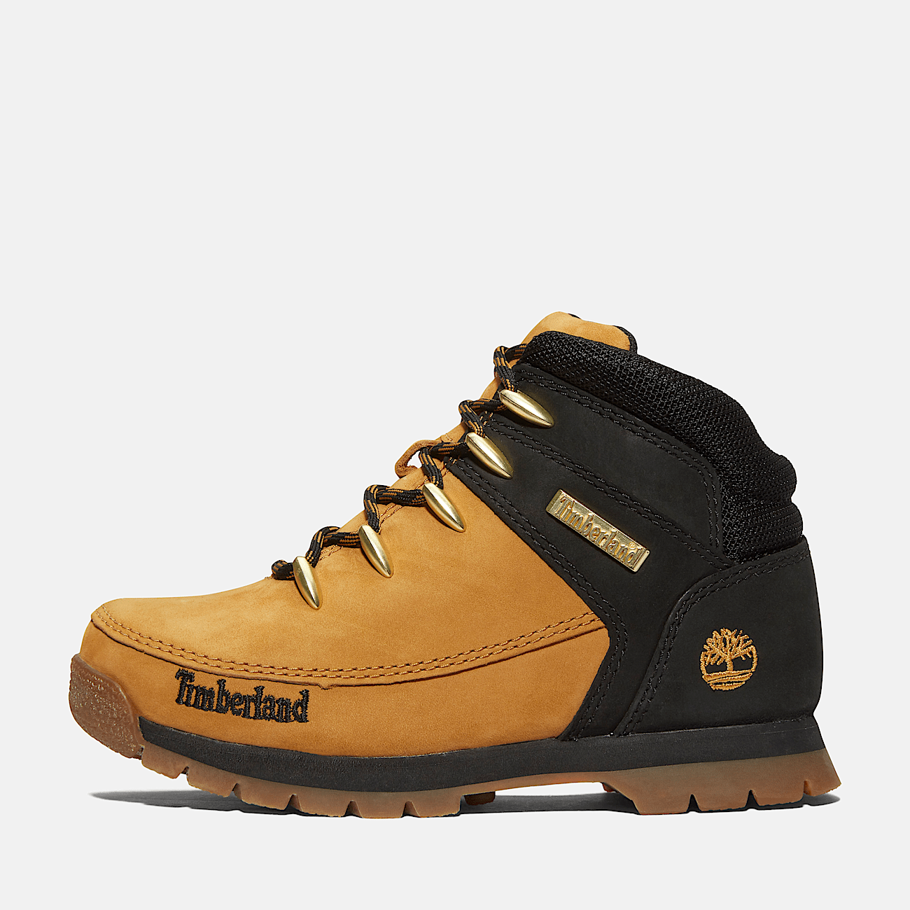 Bottine mi haute a lacets Euro Sprint pour enfant en noir et jaune