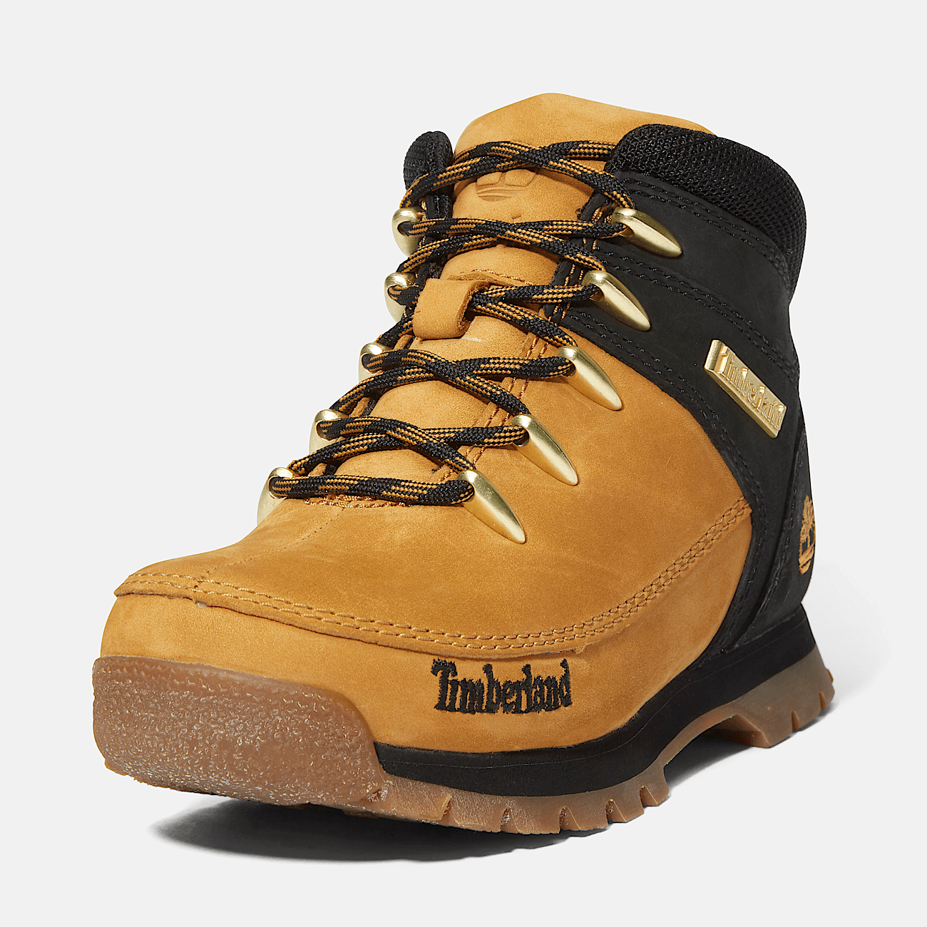 Euro Sprint Mid Lace Up Boot for Youth in Black Yellow